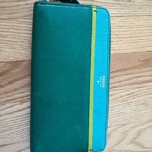 Fossil Teal and Aqua Wallet